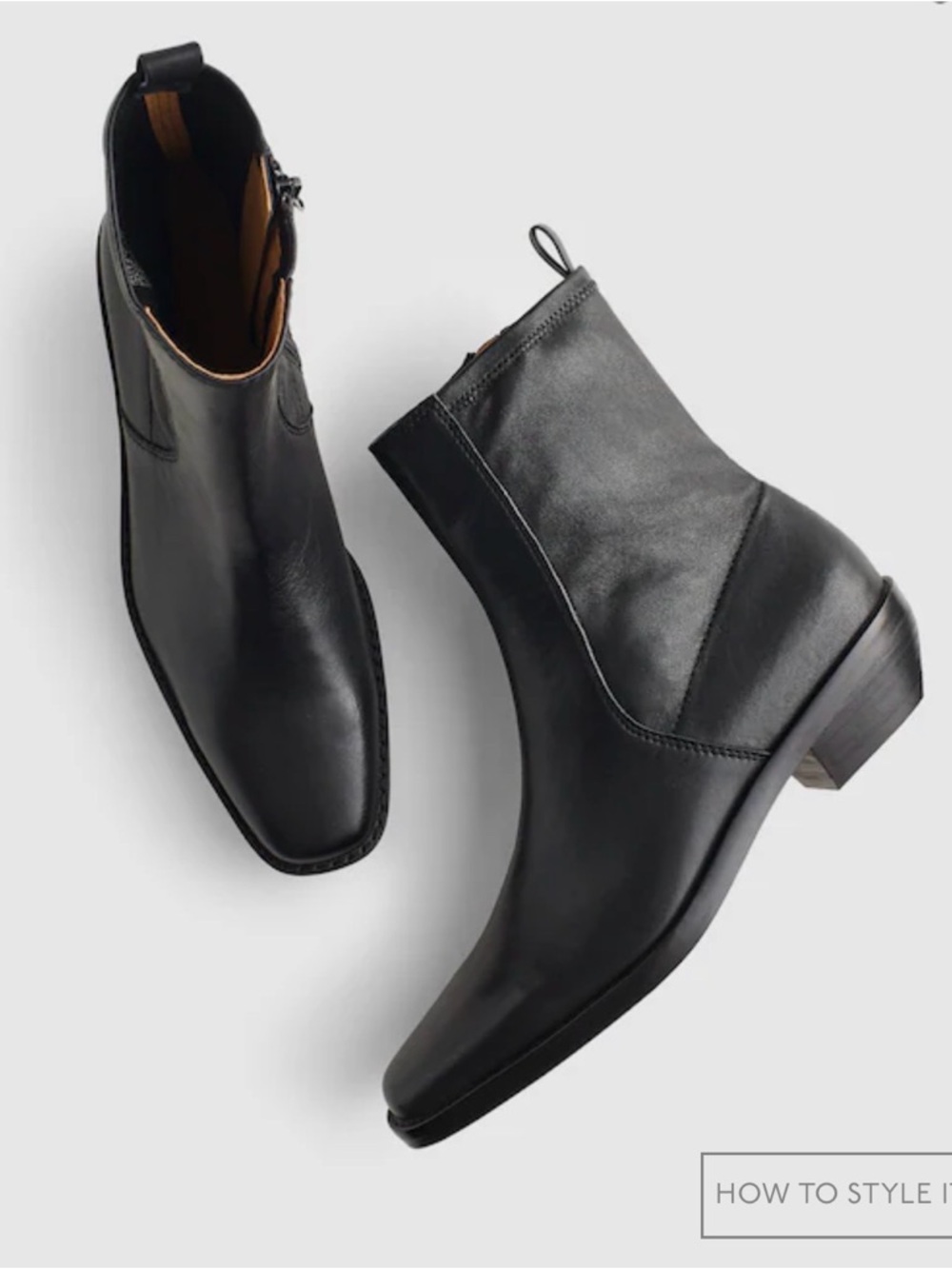 Madewell Idris Black Leather Ankle Boots | Never Worn